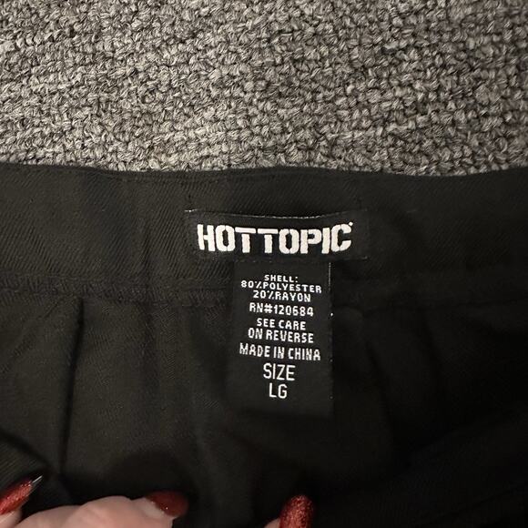 Hot Topic Black Pleated White Stripe Schoolgirl Skater Cheer Skirt Womens Large - Picture 2 of 3